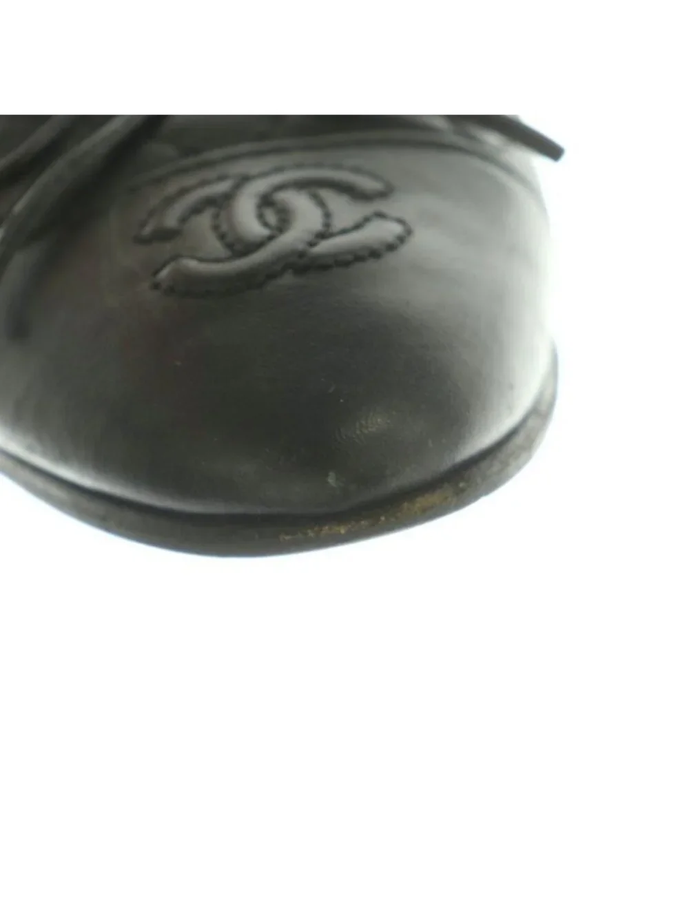 Chanel Ballerina Flat Shoes Ribbon Quilted Leather Black - Picture 8 of 9